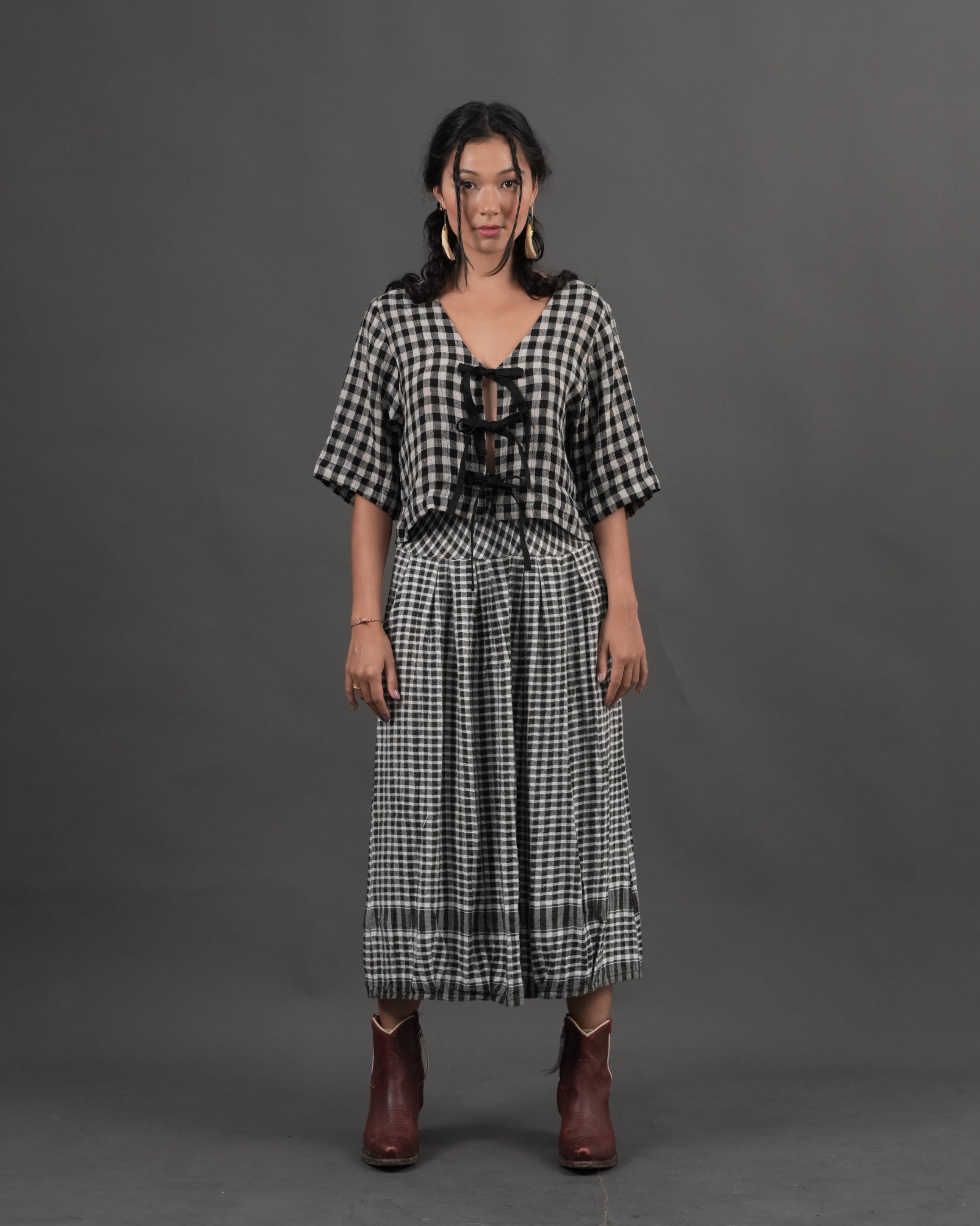 The Wanderer Skirt - Checkered Black