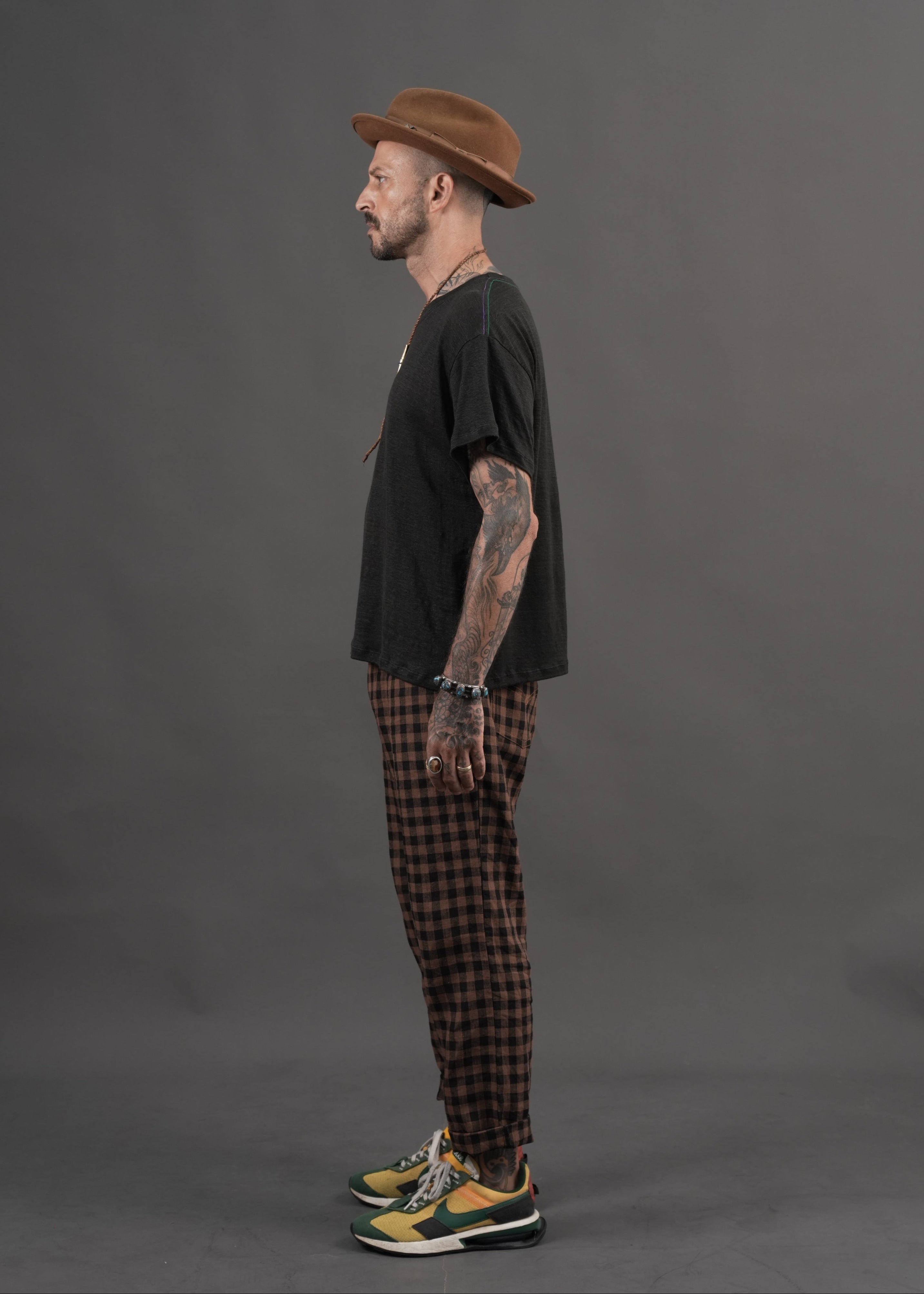 Snakebite Pants - Checkered Linen