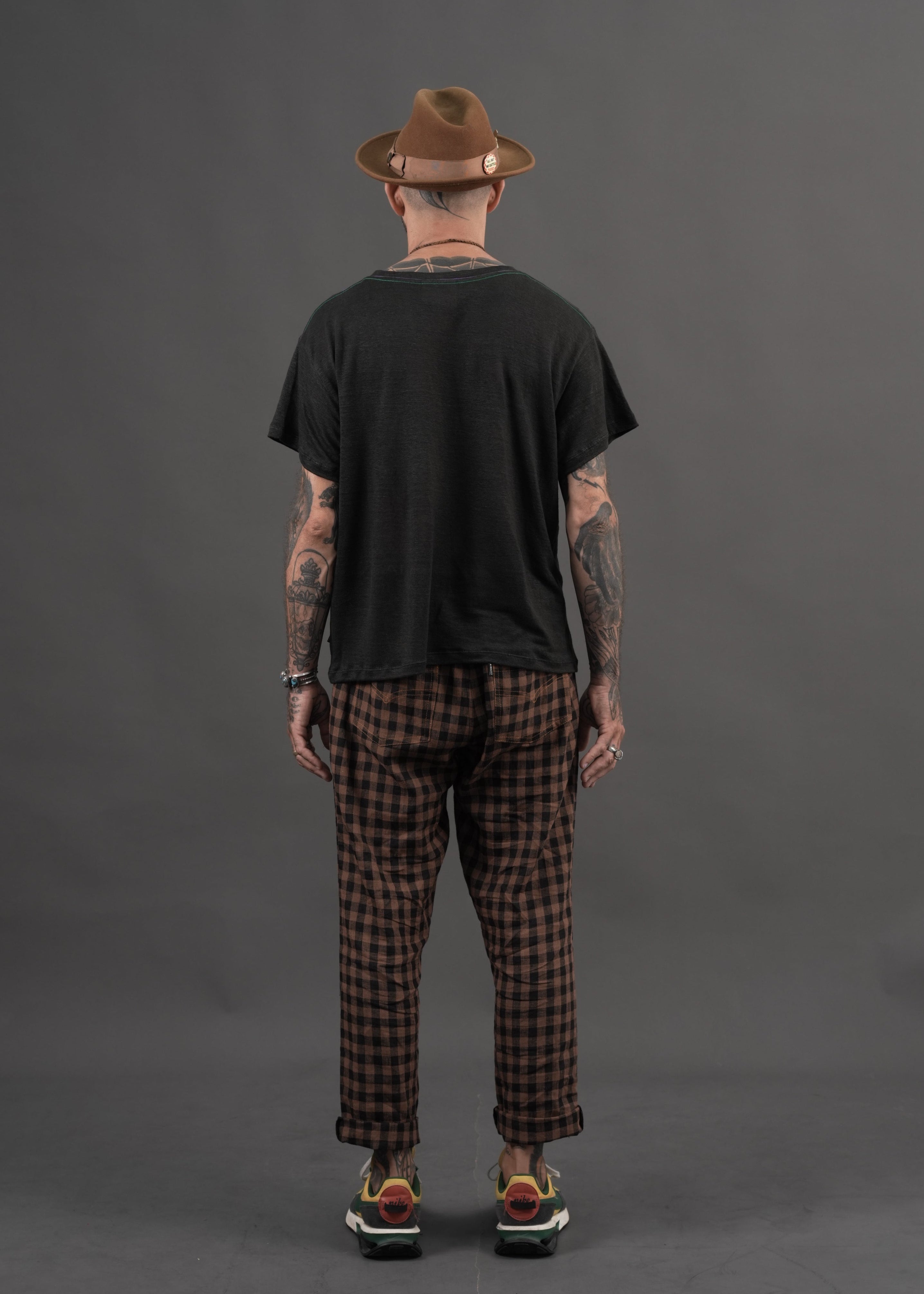 Snakebite Pants - Checkered Linen