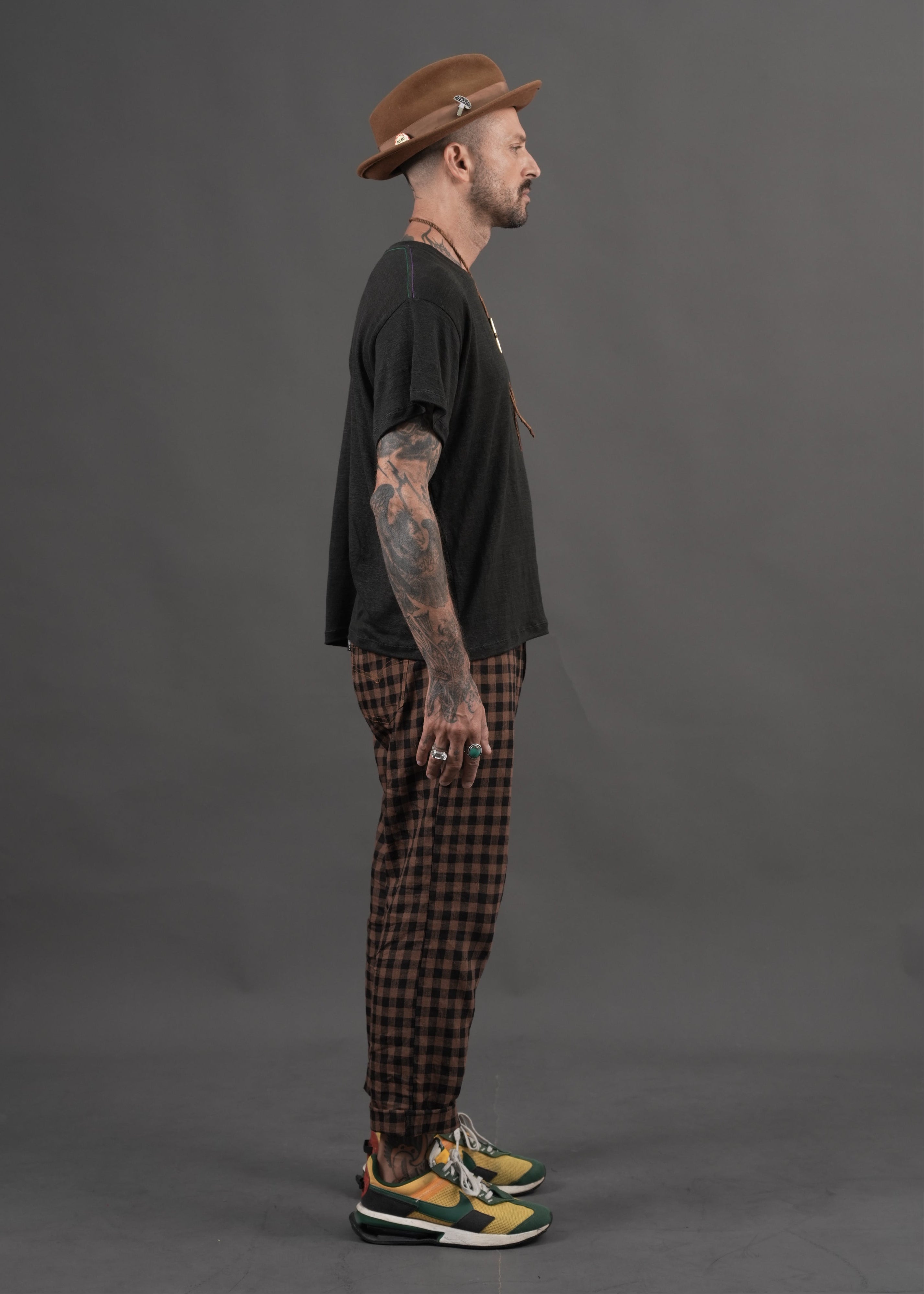 Snakebite Pants - Checkered Linen