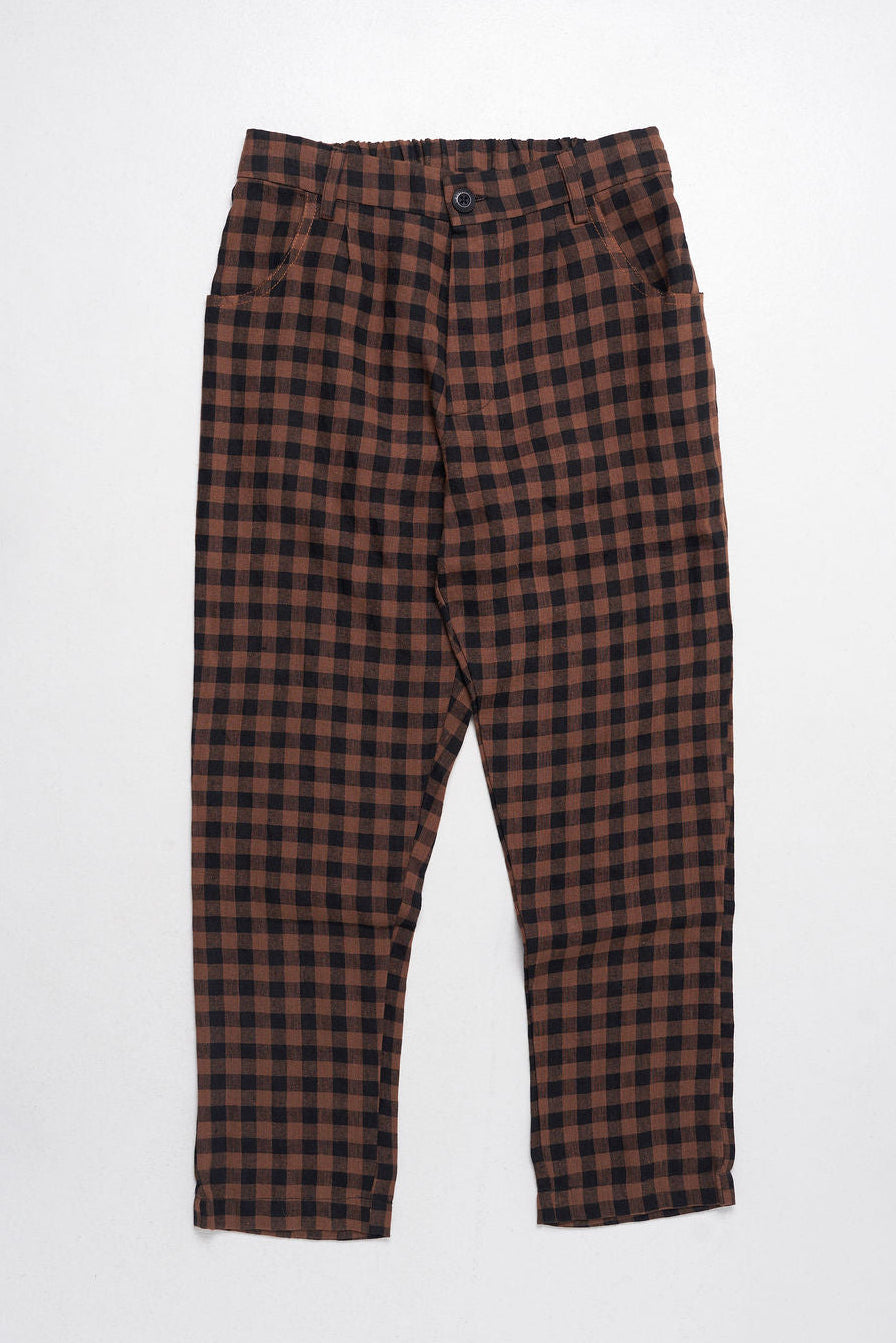 Snakebite Pants - Checkered Linen
