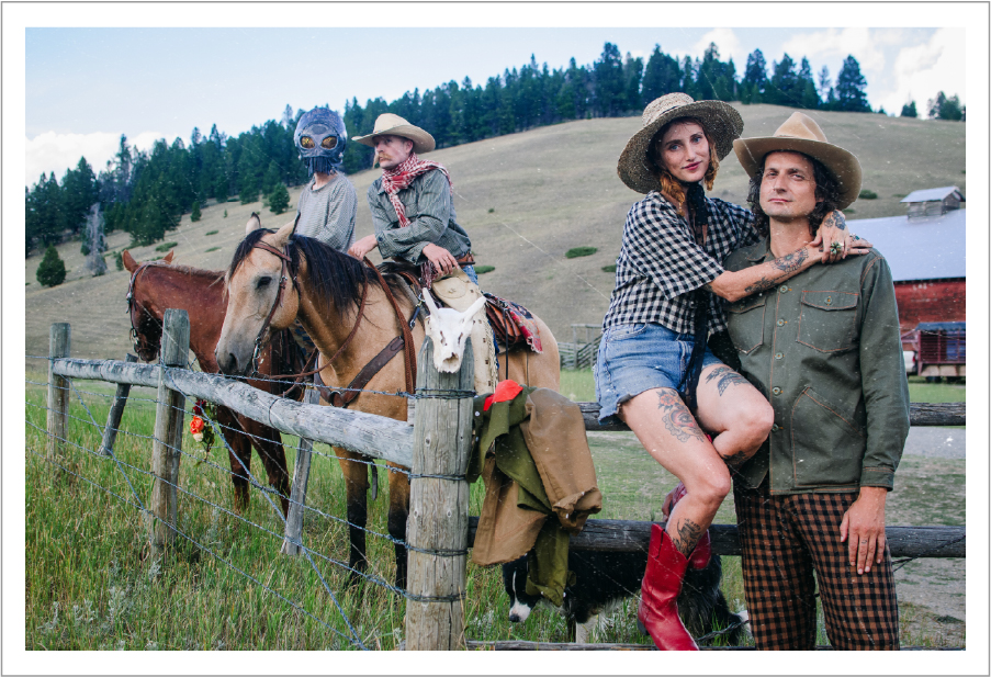 Alien Cowboy Club founders outdoors in a western setting